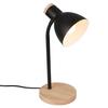BRILONER Prep stolní lampička - s vypínačem, E14 patice, max. 10W, černá / dřevo 7659015