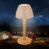 BRILONER Serina Wood stolní lampa - 2,5W, 200lm, bezdrátová, LED, dotykový vypínač, IP44, stmívatelná, béžová/dřevo 7661011