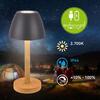 BRILONER Serina Wood stolní lampa - 2,5W, 200lm, bezdrátová, LED, dotykový vypínač, IP44, stmívatelná, antracit/dřevo 7661015