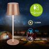 BRILONER Bota stolní lampa - 2,6W, 120lm, nabíjecí, LED, stmívatelné, dotykový vypínač, teplá bílá, kávová 7708014