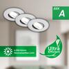 BRILONER 3ks sada LED vestavné bodové svítidlo EEK A  2W, 230V, nastavitelné, ultraploché, 9mm, matný chrom 7989034