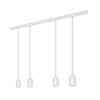 BRILONER 1-fázový lištový systém, kompletní sada, 4x GU10 závěsná svítidla, bílá 8015046