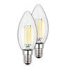 BRILONER EEK A 2ks sada E14 LED žárovka, třída A, Filament, 50.000h, 840lm, 4W, teple bílé světlo, svíčka 0553004