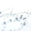 DecoLED LED světelný řetěz na baterie - stříbrné perly, teple bílá, 10 diod, 1,3m