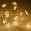 DecoLED LED světelný řetěz na baterie - vločky, teplá bílá, 20 diod, 2,3 m