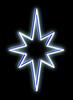 LED světelná hvězda na VO, 60x90 cm, ledově bílá