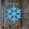 DecoLED LED světelná vločka V, na sloupy VO 3D tisk, pr. 67 cm, ledově bílá