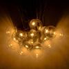 DecoLED Party osvětlení 5 m, 10 teple bílých LED, průhledné baňky, bílý kabel