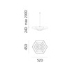 Artemide závěsné svítidlo Lampada Esagonale 52 E27 max 12W