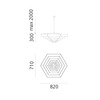 Artemide závěsné svítidlo Lampada Esagonale 82 E27 max 12W hliník