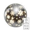 EMOS LED vánoční skleněná koule - vločky, 12 cm, 3x AA, vnitřní, teplá bílá, časovač DCLW28