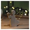 EMOS LED dekorace dřevěná - anděl, 13 cm, 2x AAA, vnitřní, teplá bílá, časovač DCWW43