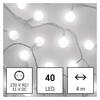 EMOS LED světelný cherry řetěz – kuličky 2,5 cm, 4 m, venkovní i vnitřní, studená bílá, časovač D5AC01