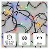 EMOS LED vánoční cherry řetěz – kuličky, 8 m, venkovní i vnitřní, multicolor, časovač D5AM02