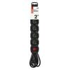 EMOS Prodlužovací kabel 2 m / 5 zásuvek / s vypínačem / černý / PVC / 1 mm2 PC1512