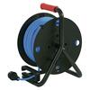 EMOS Počasí odolný prodluž. kabel na bubnu 50 m / 4 zásuvky / modrý / silikon / 230 V / 1,5 mm2 P08550W