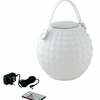 Nabíjecí venkovní lampa Geco, bílá, LED 3 W, 240 lm, RGBW, stmívatelná, IP44, s reproduktorem a Bluetooth, vč. dálkového ovladač