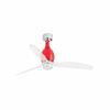 FARO MINI ETERFAN M LED, červená/transparentní, stropní ventilátor s DC motorem