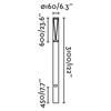 FARO RUSH 3100 sloupková lampa, tmavě šedá, 3.1M 4000K 360st wide