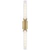 HUDSON VALLEY nástěnné svítidlo PYLON ocel/sklo staromosaz/matné E27 2x6W 2142-AGB-CE