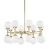 HUDSON VALLEY závěsné svítidlo ASTORIA ocel/sklo staromosaz/opál G9 16x4W 3316-AGB-CE