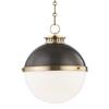 HUDSON VALLEY závěsné svítidlo LATHAM ocel/sklo starobronz/opál E27 1x20W 4025-ADB-CE
