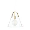 HUDSON VALLEY závěsné svítidlo KARIN ocel/sklo staromosaz/čirá E27 1x60W H162701L-AGB-CE