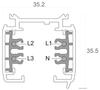 Deko-Light kolejnicový systém 3-fázový 230V D Line vestavná lišta 3m 220-240V AC/50-60Hz šedá RAL 7040 3000  710007