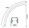 Deko-Light 1-fázový kolejnicový systém D One přisazená kolejnice, zakřivená 90°, R=0,8m, levá bílá 720042
