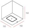 Deko-Light nástěnné přisazené svítidlo Jabbah 220-240V AC/50-60Hz 13,00 W 3000 K 915 lm 150 tmavěšedá 731128