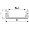 Light Impressions Reprofil U-profil plochý AU-01-12 stříbrná mat elox 1000 mm 970040