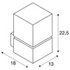 BIG WHITE SQUARE WL, venkovní nástěnné svítidlo, TC-(D,H,T,Q)SE, IP44, hranaté, nerezová ocel 304, max. 20W 1000336