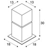 BIG WHITE SQUARE POLE 30, venkovní stojací lampa, TC-TSE, IP44 , hranatá, nerezová ocel 304, D/Š/V 18/18/30 cm, max. 20W 1000344