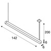 BIG WHITE Q-LINE DALI SINGLE LED závěsné svítidlo, stmívatelné, 1 500 mm, bílé 1001310