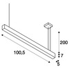 BIG WHITE GLENOS profilové závěsné svítidlo, LED, 4000K, černá, 1 m, 43W 1001403