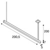 BIG WHITE GLENOS profilové závěsné svítidlo LED, 4000 K, černá, 2 m, 85 W 1001409