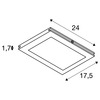 BIG WHITE PLYTTA rectangular svítidlo s lanem pro nízkonapěťový lanový systém TENSEO, 2700K, černá 1002864