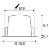 BIG WHITE NUMINOS DL M vnitřní LED zápustné stropní svítidlo černá/chrom 3000 K 55° včetně listových pružin 1003873