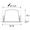 BIG WHITE NUMINOS DL XL vnitřní LED zápustné stropní svítidlo bílá/chrom 2700 K 55° 1004005