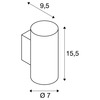 BIG WHITE (SLV) ASTO TUBE nástěnné přisazené svítidlo, válcové, max. 1x 10 W, bílé 1006442