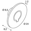 BIG WHITE (SLV) I-RING nástěnné přisazené svítidlo, 9,2 W, 3000 K, antracit 1007236