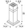 BIG WHITE (SLV) S-CUBE 35 stojací lampa, 15 W, 2700/3000 K, PHASE, antracit 1007460