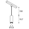BIG WHITE (SLV) LALU závěsné svítidlo, 48 V, Led Base, mix & match, 150 cm, 8 W, 3000 K, DALI, bílá 1007748