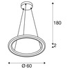 BIG WHITE (SLV) ONE FLAT PD single, závěsná lampa, 180cm, 2700/3000K, PHASE, mosaz 1007857