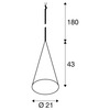 BIG WHITE (SLV) MAGICO 20 závěsné svítidlo, E27, délka závěsu 180cm, 1x max. 10W, matná bílá 1008501
