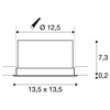 BIG WHITE VERLUX, vestavné svítidlo, LED, 3000K, bílé matné, D/Š/H 13,5/13,5/7,5 cm, 20W 112692