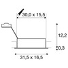 BIG WHITE NEW TRIA 2, vestavné svítidlo, dvě žárovky, QPAR111, obdélníkové, černé matné, max. 150 W, vč. upínacích pružin 113840