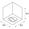 BIG WHITE TRILEDO SQUARRE CL, stropní svítidlo, LED, 3000K, hranaté, černé matné, 38°, 6,2 W, vč. ovladače 113940