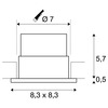 BIG WHITE PATTA-F, vestavné svítidlo, LED, 3000K, hranaté, černé matné, 38°, vč. ovladače 114450