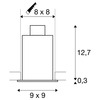 BIG WHITE KADUX 1, vestavné svítidlo, jedna žárovka, QPAR51, hranaté, bílé matné, max. 50 W, vč. upínacích pružin 115511